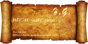 Hódi Gyöngyi névjegykártya